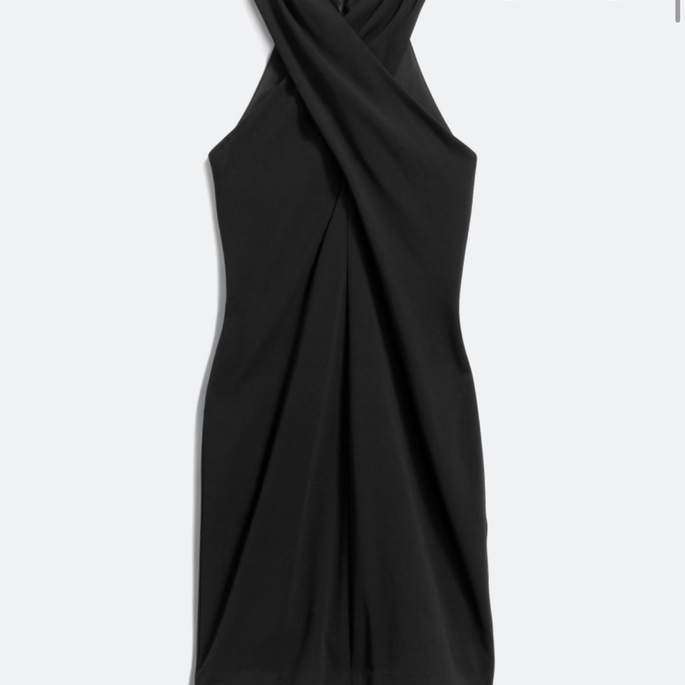 Eliza J Black Strapless Twist-Front Dress